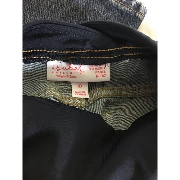 Isabel Maternity Jeans Sz. 10 NWT Blue Vintage Straight Crossover Panel - Picture 7 of 8